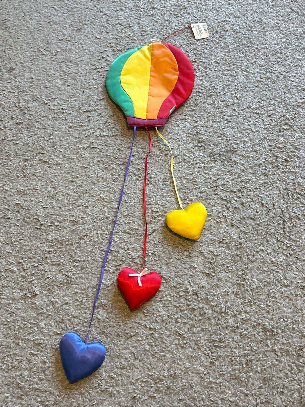 Vintage Balloon Rainbow Heart Cloud Nursery Puffy Wall Hanging Decor Fabric New